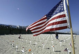 cimitero lungo le spiagge di Santa monica